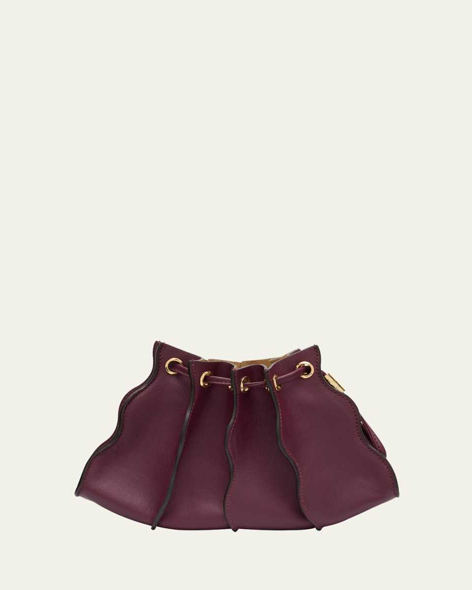 Adria Mini Pleated Wave Leather Crossbody Bag